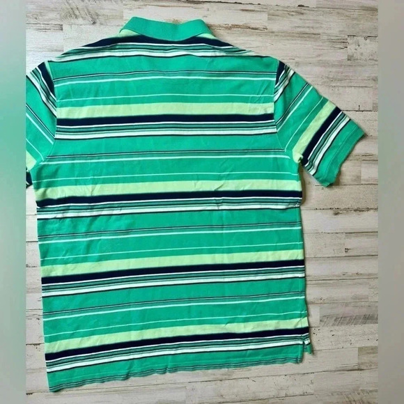 Saddlebred Perfect Polo - Men's Large Green Stripes Shirt - Picture 8 of 9